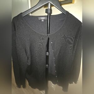 Premier Black Beaded Button Cardigan Sweater